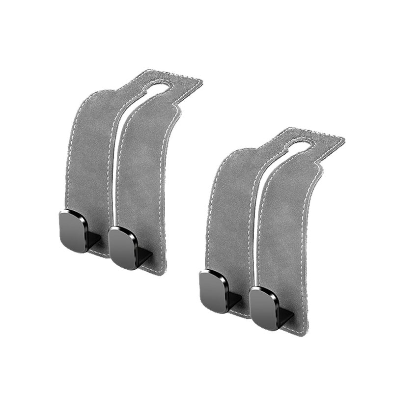 2 Car Hooks – Gray, Headrest Hook, for Hanging Bags, Masks, Groceries, Heavy Duty