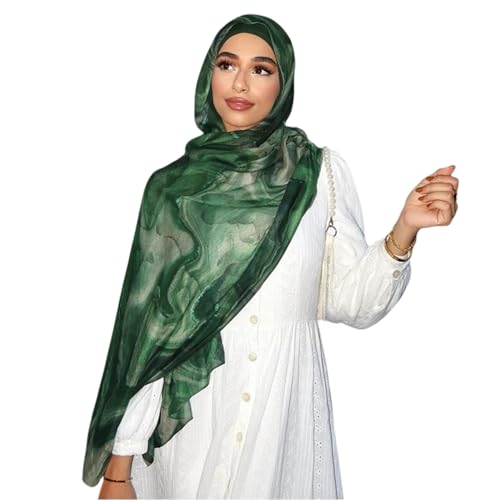 ZGMYC Watercolor Floral Printed Hijab Scarf for Women Soft Modal Cotton Instant Hijab Head Wraps Shawls Tie Dye Long Scarves - Image 5
