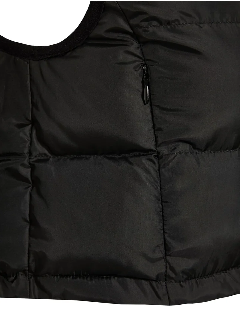 trendyol Zip Detail Crop Puffer Vest