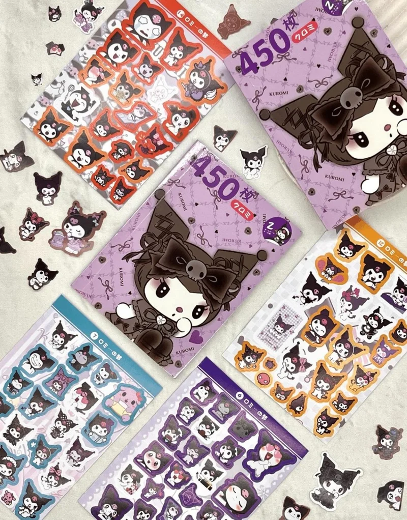 كاغيت جيمي دوكان Paper Ship Shop Sanrio Kuromi Character Notebook Sticker Bullet Journal Notebook Decoration Stickers