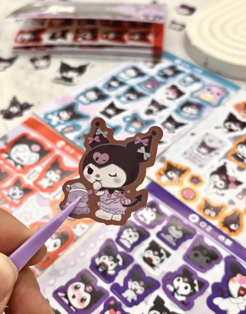 كاغيت جيمي دوكان Paper Ship Shop Sanrio Kuromi Character Notebook Sticker Bullet Journal Notebook Decoration Stickers
