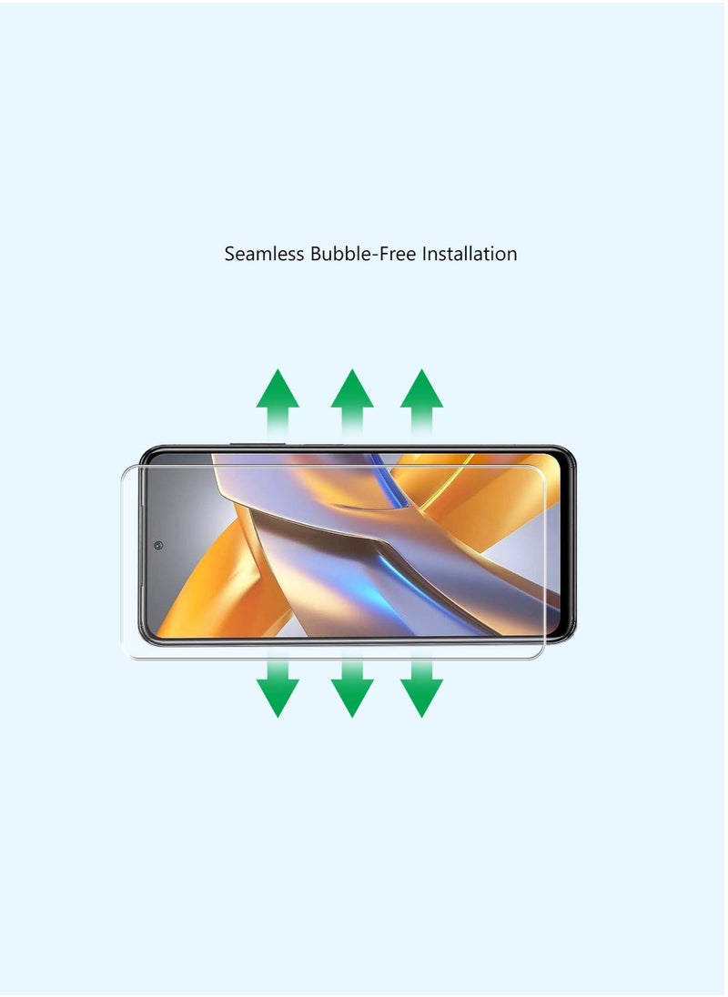 Techie - HD Tempered Glass Screen Protector for Xiaomi Poco M5s - Anti Reflection Anti Bubbles 9H Hardness 0.33 mm Rounded Edges Easy Installation - Image 1
