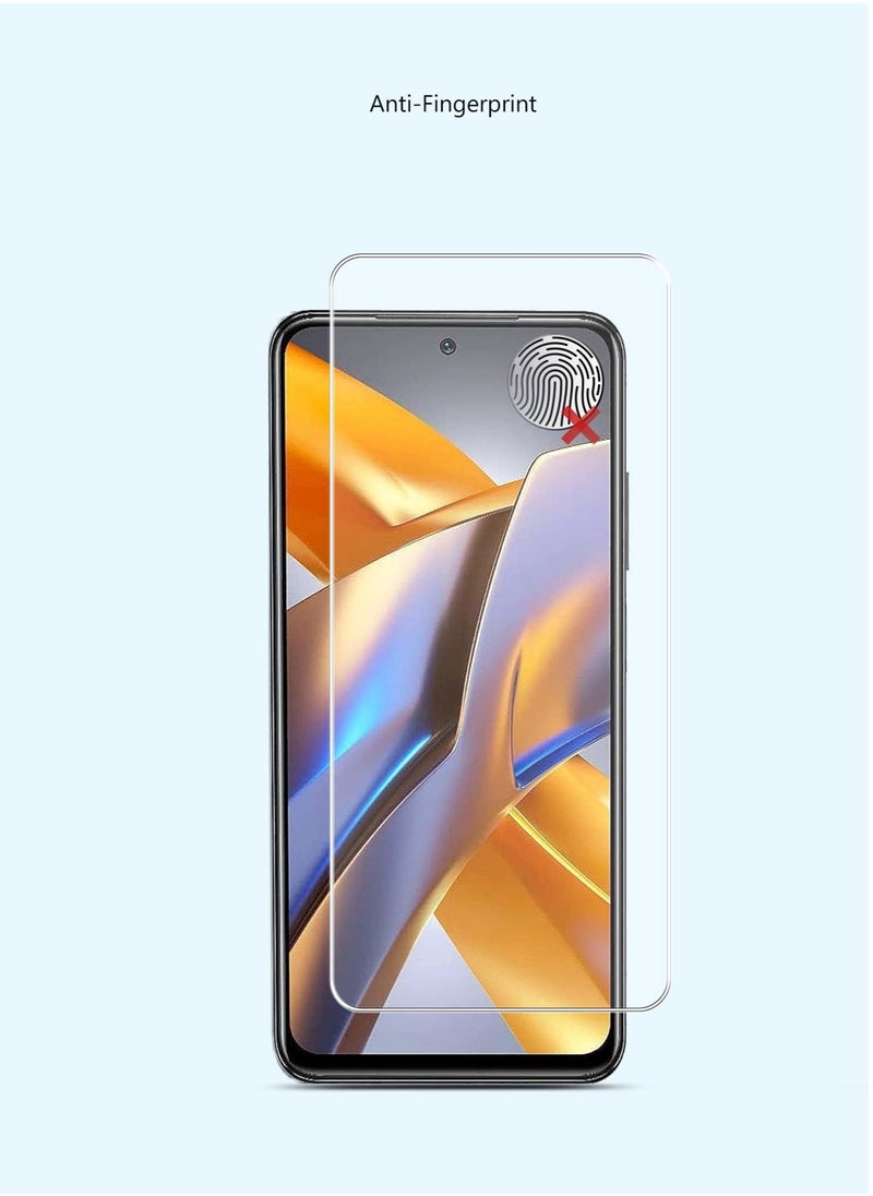 Techie - HD Tempered Glass Screen Protector for Xiaomi Poco M5s - Anti Reflection Anti Bubbles 9H Hardness 0.33 mm Rounded Edges Easy Installation - Image 1