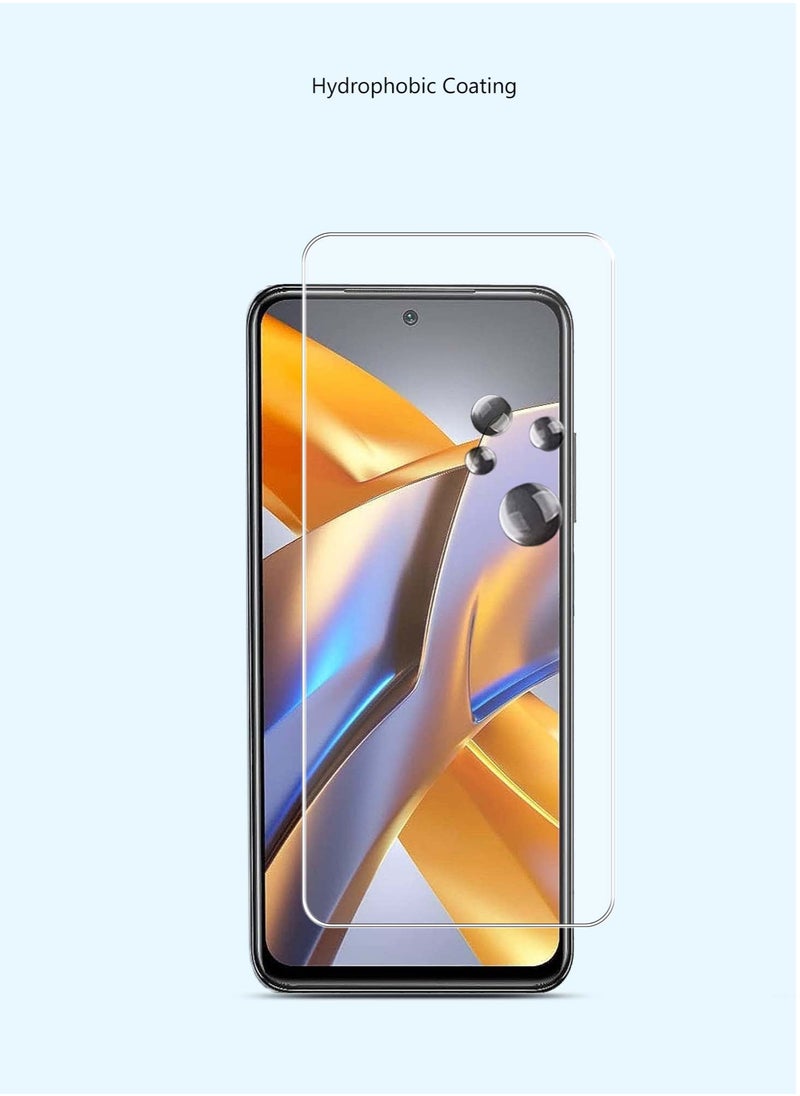 Techie - HD Tempered Glass Screen Protector for Xiaomi Poco M5s - Anti Reflection Anti Bubbles 9H Hardness 0.33 mm Rounded Edges Easy Installation - Image 1