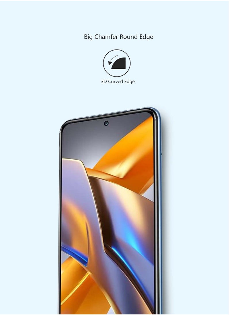 Techie - HD Tempered Glass Screen Protector for Xiaomi Poco M5s - Anti Reflection Anti Bubbles 9H Hardness 0.33 mm Rounded Edges Easy Installation - Image 1