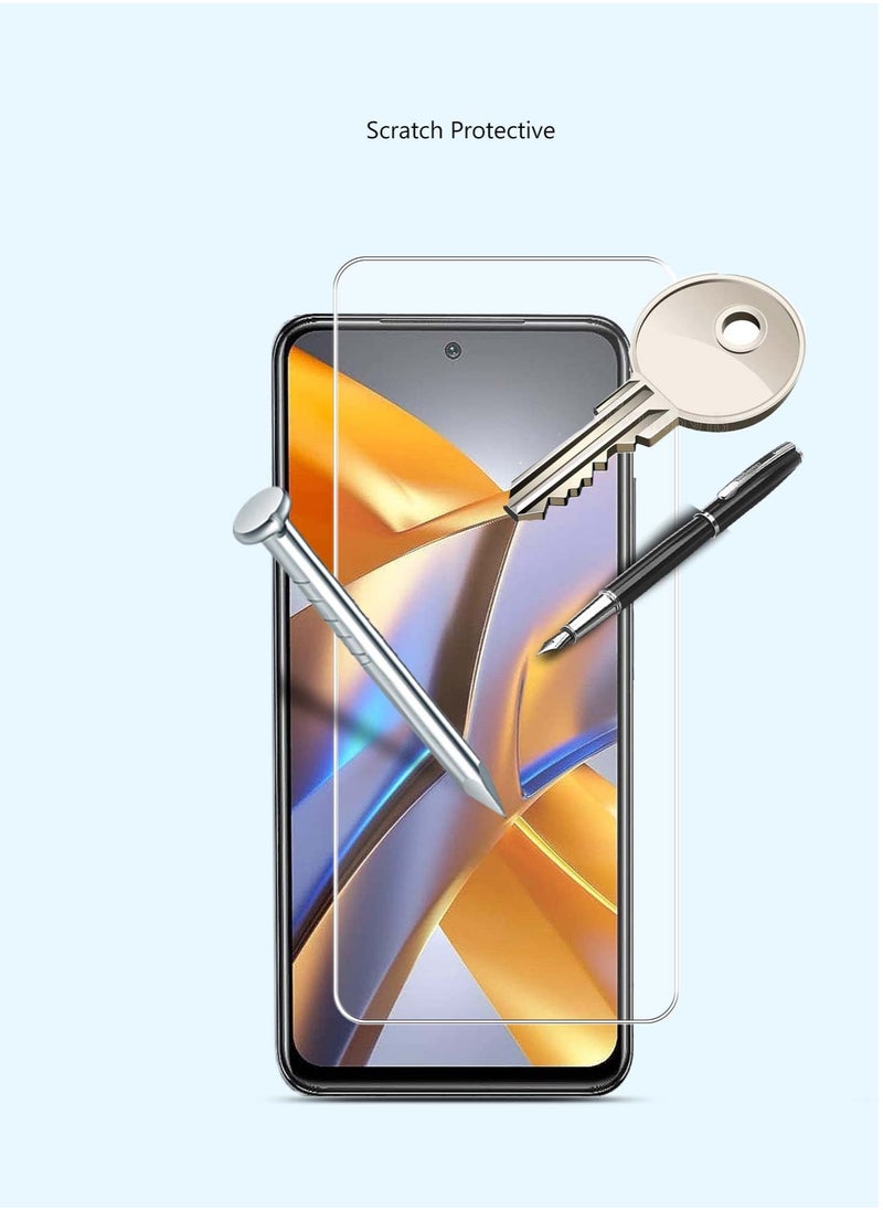 Techie - HD Tempered Glass Screen Protector for Xiaomi Poco M5s - Anti Reflection Anti Bubbles 9H Hardness 0.33 mm Rounded Edges Easy Installation - Image 1