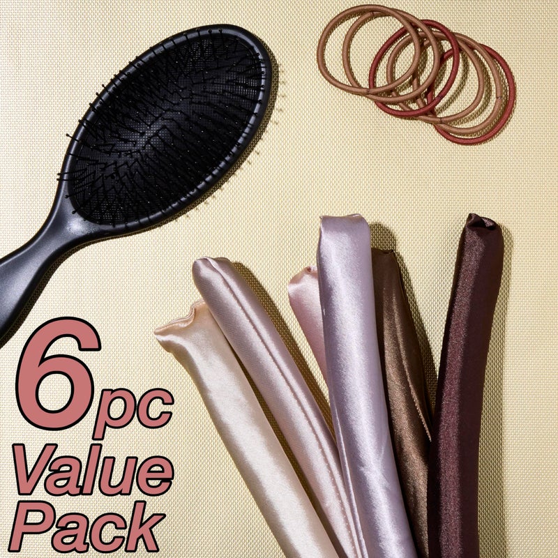 Expressions 6pc Satin Curling Rods - Super Soft Hair Accessories for Women - Flexible Curlers for Everyday Styling, Natural Waves & Spiral Curls - Image 5