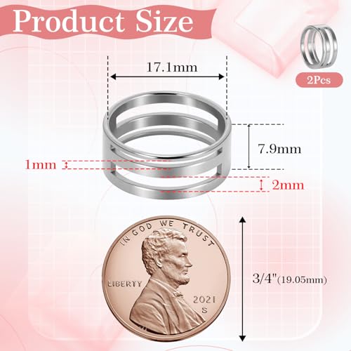 ManTangSun 2 Pieces Jump Ring Opener Tool, Stainless Steel Split Connector Ring Opener and Closing Finger Tool for Jewelry Makers Craft Projects Supplies (17mm Silver) - Image 2