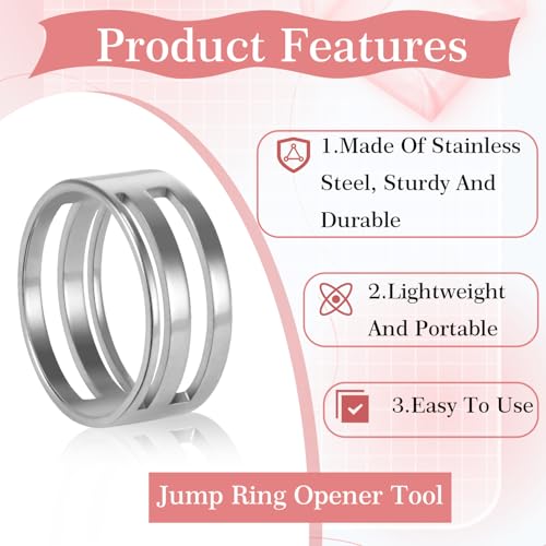 ManTangSun 2 Pieces Jump Ring Opener Tool, Stainless Steel Split Connector Ring Opener and Closing Finger Tool for Jewelry Makers Craft Projects Supplies (17mm Silver) - Image 3