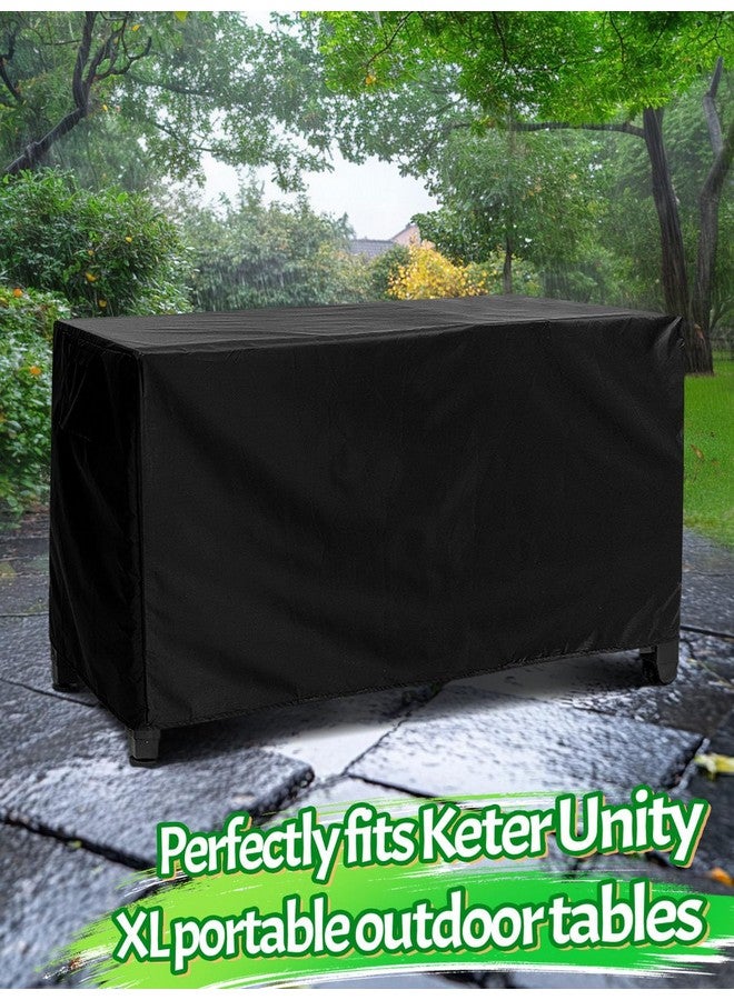 PAMASE PAMASE Outdoor Dining Cart Cover - 54"L*23"W*35"H Grill Covers for Keter Unity XL Portable Cabinet Bar, Heavy Duty Waterproof BBQ Food Prep Table Serving Worktable Metal Movable Station  - Image 5
