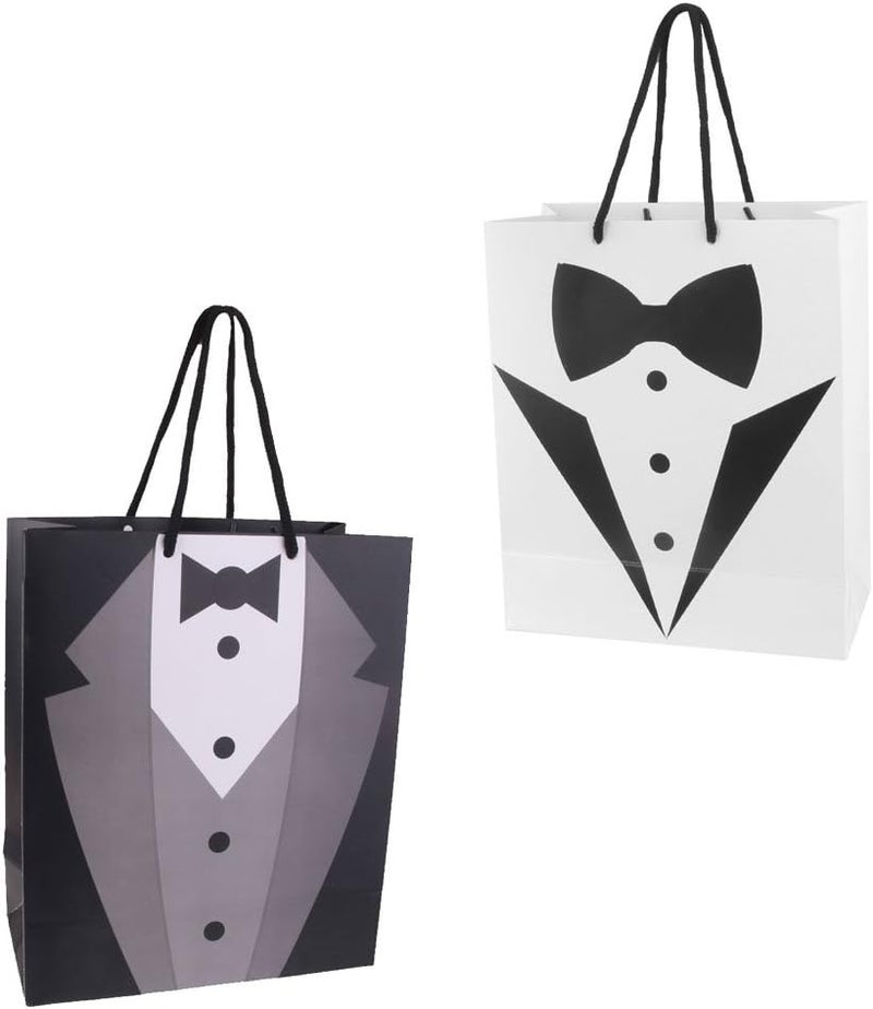 klarakoSet of 2pcs Tuxedo Dedign Paper Gift Carry Bags Bridegroom Party Gifts - Image 2
