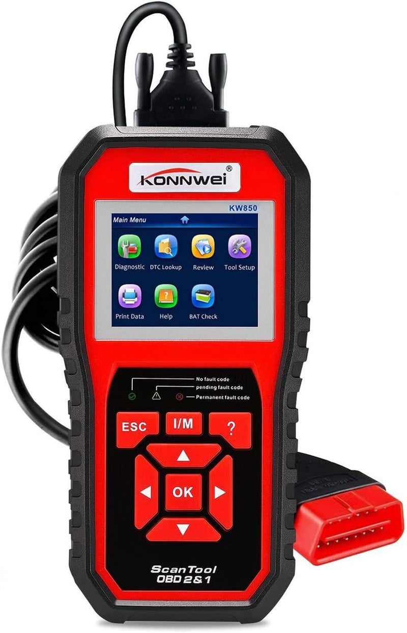 KONNWEI OBD2 Scanner KW850 - Universal Vehicle Diagnostic Tool for O2 Sensor Systems and Check Engine Light - Image 1
