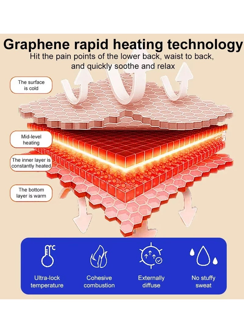 EzzySo وسادة تدفئة لاسلكية حزام تدليك مدفأ متعدد الوظائف وسادة تدفئة مع وحدة تحكم LCD وسادة تدفئة كهربائية لتخفيف آلام الدورة الشهرية والخصر والظهر والتقلصات - Image 4