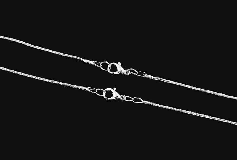 Cmidy Snake Chains Necklace 24pcs 925 Silver Plated 1.2mm DIY Charms Link with Lobster Clasps for Jewelry Making (16 inch) - Image 4