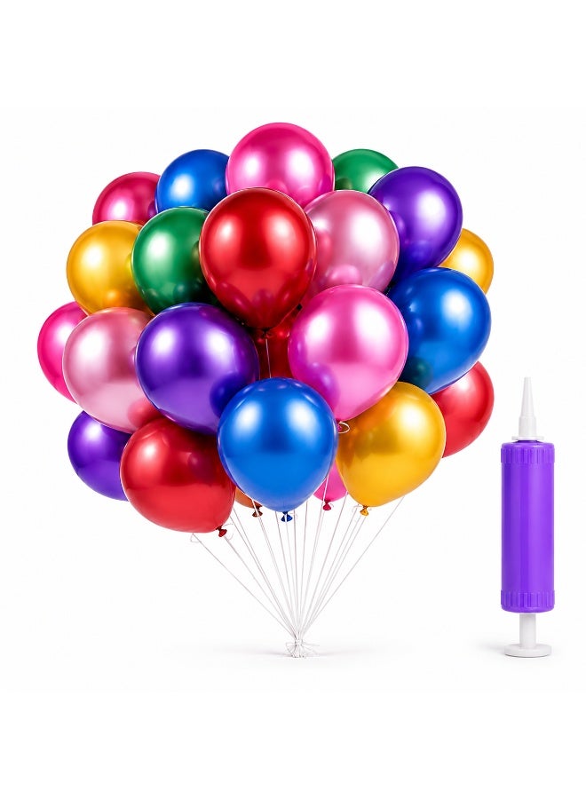 CHEEMAISTIC 41 PCS Party Balloon Decoration Kit, Mini Pearl Latex Balloons with Hand Pump, 40 Assorted Color Balloons for Birthday, Wedding, Baby Shower, Anniversary, Festival & DIY Party Decorations - Image 1