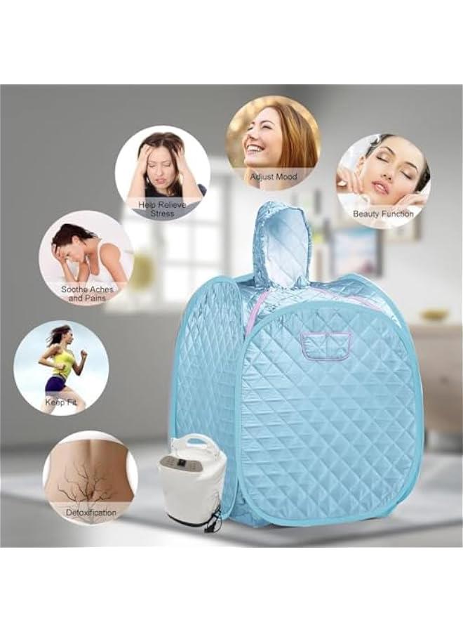 تراسل ساونا بخار محمولة من هوكور، ساونا بخار خفيفة الوزن للسبا المنزلية، مولد بخار 2 لتر و1000 واط مع 3 تروس قابلة للتعديل، خيمة ساونا شخصية قابلة للطي للاسترخاء - Image 5