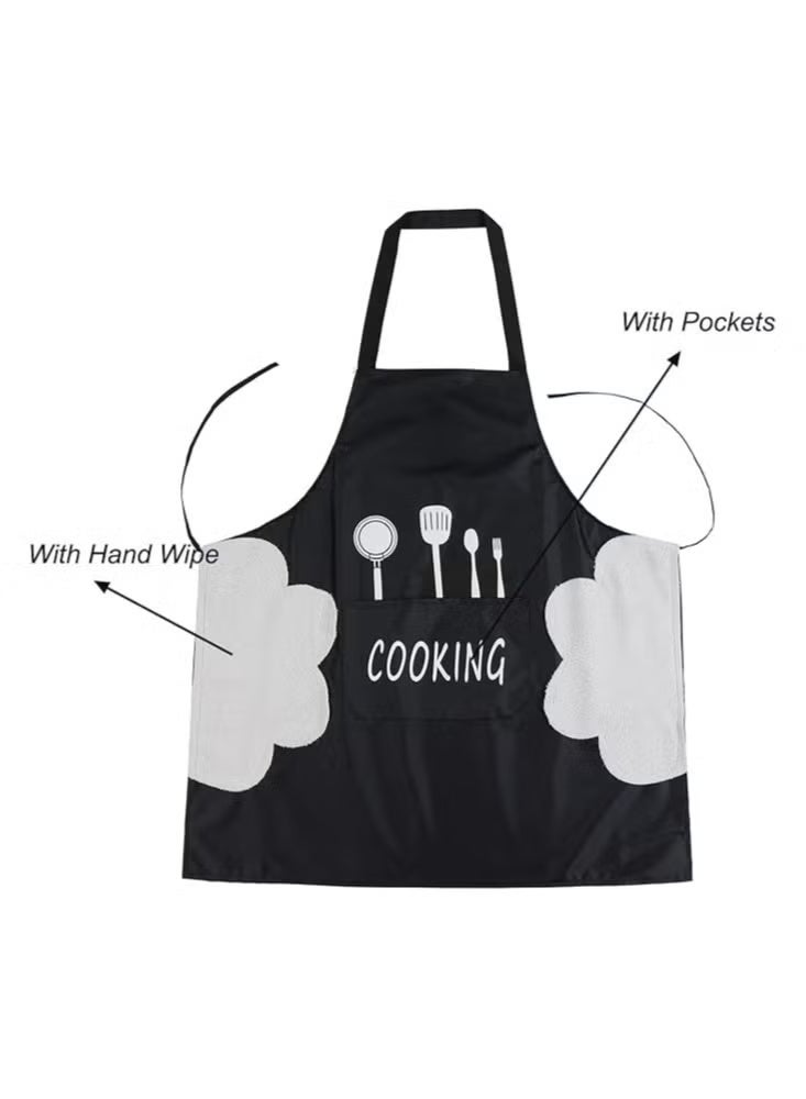 2-pack kitchen aprons with hand towel, waterproof and oil-proof chef aprons, cooking bibs, suitable for washing dishes, grilling, cooking, and baking. - Image 3