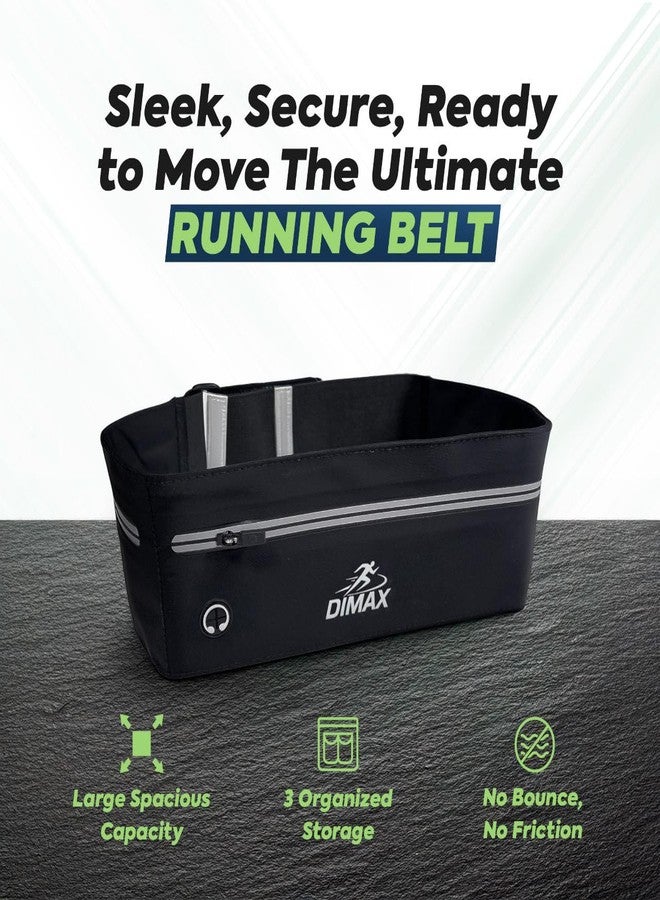 DIMAX Running – Waterproof Travel Bag for Passport & Documents, Nylon Runners Pack, Phone Holder Crossbody, Hydration Waist Belt, Fanny Pack for Men & Women, Gym Pouch, Marathon & Walking Belt - Image 3