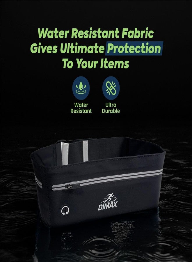 DIMAX Running – Waterproof Travel Bag for Passport & Documents, Nylon Runners Pack, Phone Holder Crossbody, Hydration Waist Belt, Fanny Pack for Men & Women, Gym Pouch, Marathon & Walking Belt - Image 2