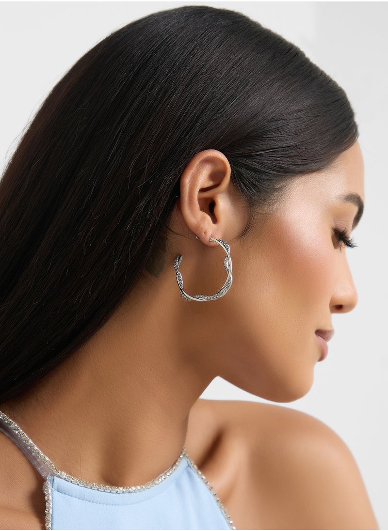 Ella Limited Edition Dimante Hoop Earrings  - Image 3
