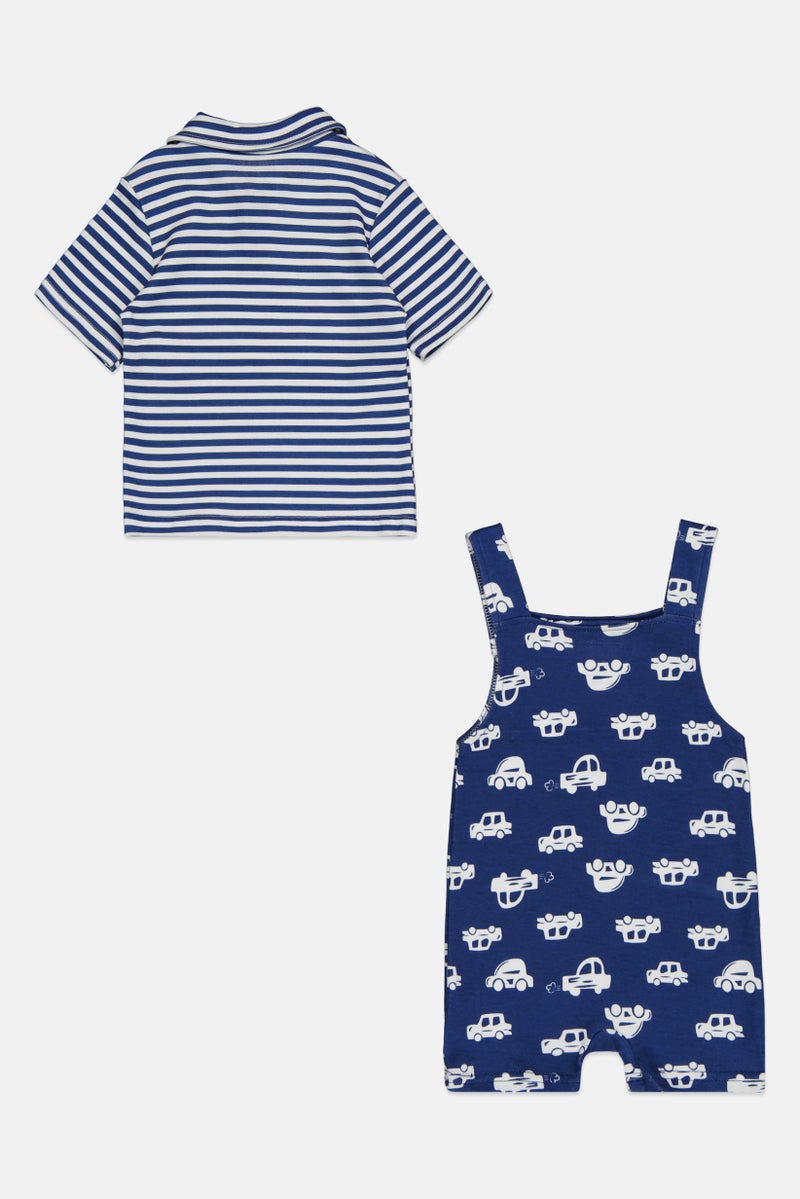 English Laundry Toddlers Boy 2 Pieces Polo And Jumpsuit Set, Multicolor - Image 2