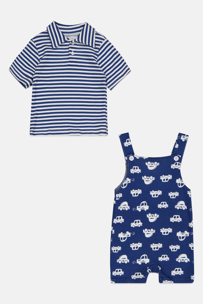 English Laundry Toddlers Boy 2 Pieces Polo And Jumpsuit Set, Multicolor - Image 3