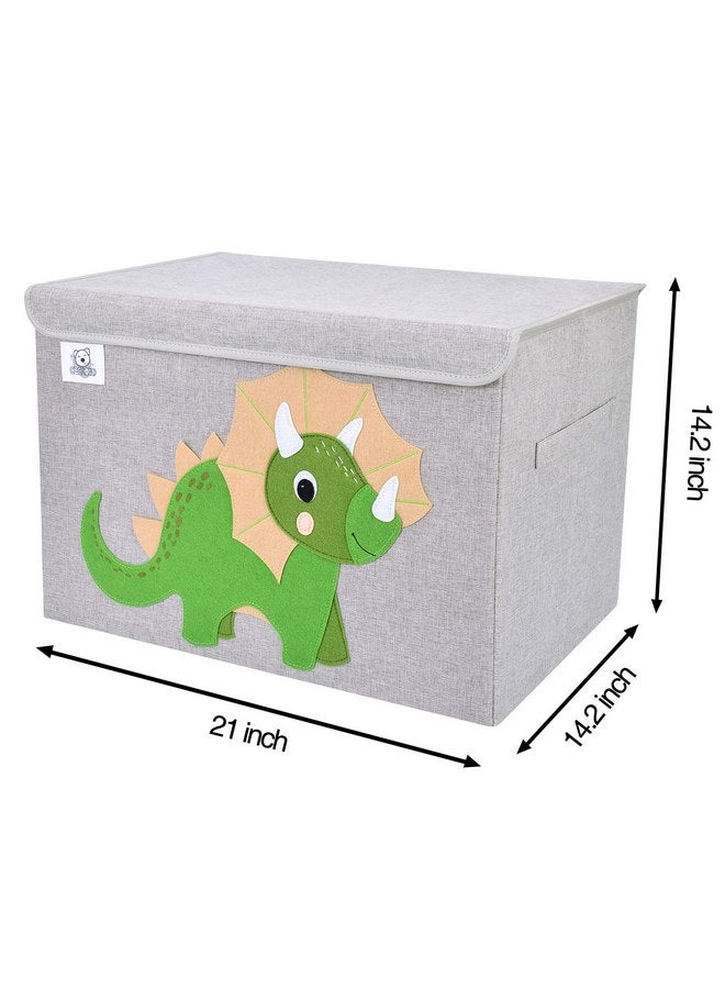 CLCROBD CLCROBD Foldable Large Kids Toy Chest with Flip-Top Lid, Collapsible Fabric Animal Toy Storage Organizer/Bin/Box/Basket/Trunk for Toddler, Children and Baby Nursery (Triceratops)  - Image 3
