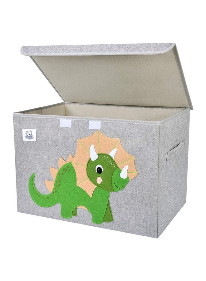 CLCROBD CLCROBD Foldable Large Kids Toy Chest with Flip-Top Lid, Collapsible Fabric Animal Toy Storage Organizer/Bin/Box/Basket/Trunk for Toddler, Children and Baby Nursery (Triceratops)  - Image 1