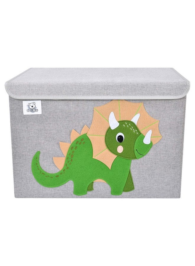 CLCROBD CLCROBD Foldable Large Kids Toy Chest with Flip-Top Lid, Collapsible Fabric Animal Toy Storage Organizer/Bin/Box/Basket/Trunk for Toddler, Children and Baby Nursery (Triceratops)  - Image 2