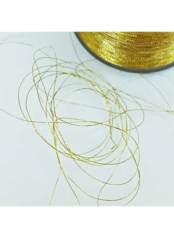 Embroiderymaterial Metallic Zari Thread for Embroidery, sewing and jewelry making, Gold Color, 0.1MM(Pack of 2 Roll),95gram - Image 3