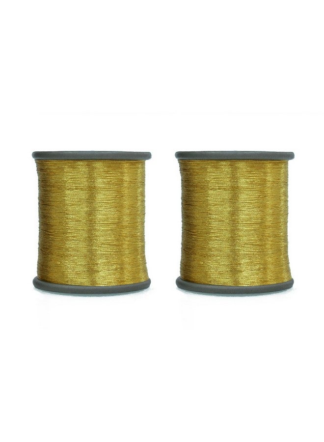 Embroiderymaterial Metallic Zari Thread for Embroidery, sewing and jewelry making, Gold Color, 0.1MM(Pack of 2 Roll),95gram - Image 1
