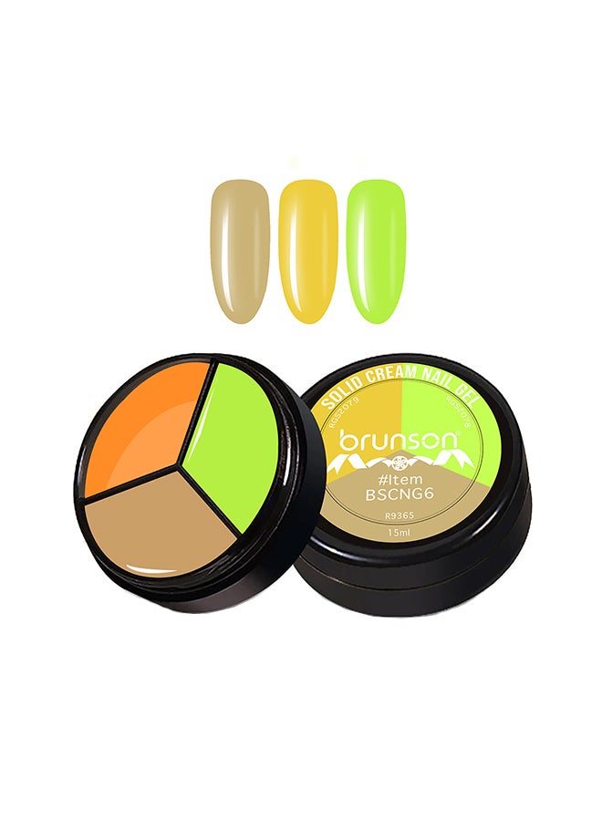 brunson Solid Cream Gel Nail Polish - 3 in 1 Pudding, High Pigmented Mud Nail Art Paint, Suit For Professional Nail Salon, Nail Starter 15 ml, BSCNG6