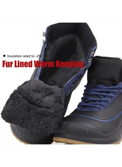 Ulogu Snow Boots men Waterproof Insulated Blue Duck Boots Fur Lined Warm Ankle Booties Lightweight Comfortable Winter Walking Shoes Zapatos Botas Invierno Para hombres  - Image 4