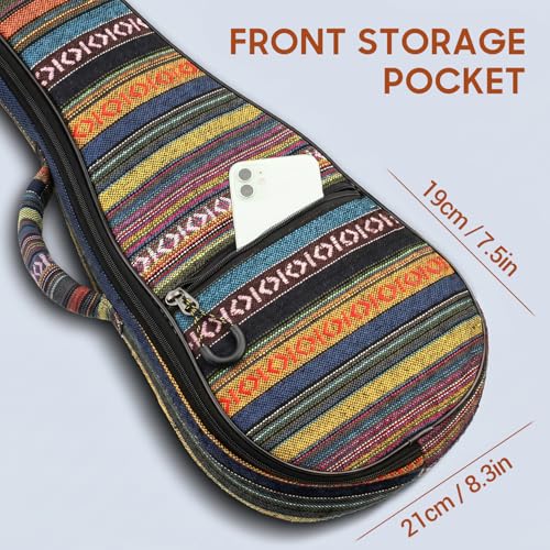 CAHAYA Ukulele Bag Ukulele Case 26 Inch Soft 0.4 Inch Thick Padded with Adjustable Strap (26 inch) - Image 4