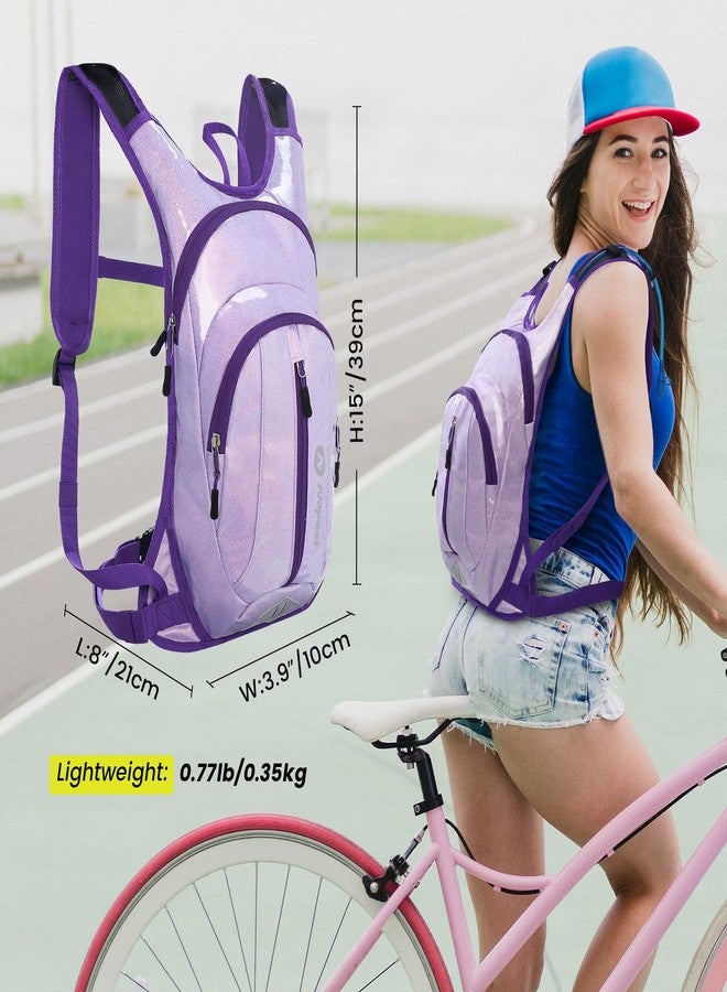Nepest Rave Hydration Pack Backpack, Festival Essential, Hydropack Water Backpack with 2L Water Bladder for Hiking Cycling Running, Purple - Image 2