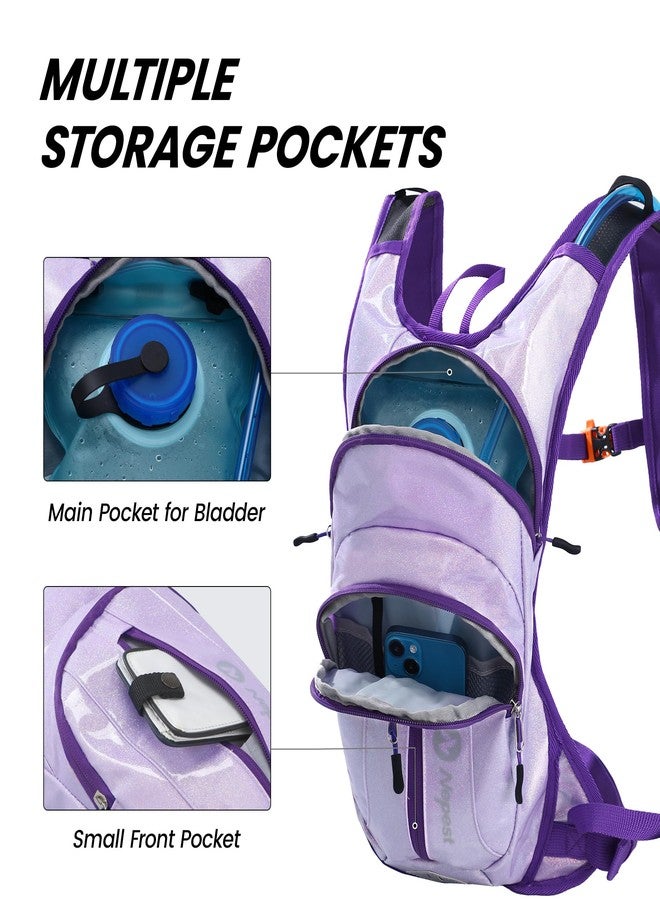 Nepest Rave Hydration Pack Backpack, Festival Essential, Hydropack Water Backpack with 2L Water Bladder for Hiking Cycling Running, Purple - Image 3