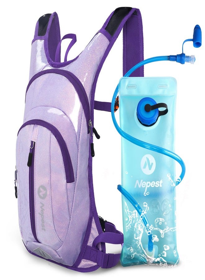 Nepest Rave Hydration Pack Backpack, Festival Essential, Hydropack Water Backpack with 2L Water Bladder for Hiking Cycling Running, Purple - Image 1