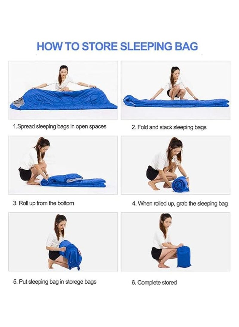Adult Kids Camping Sleeping Bag, Lightweight Portable Sleeping Bags Backpacking Indoor and Outdoor for Hiking Traveling with Storage Bag 10-25℃ Red Color - Image 4