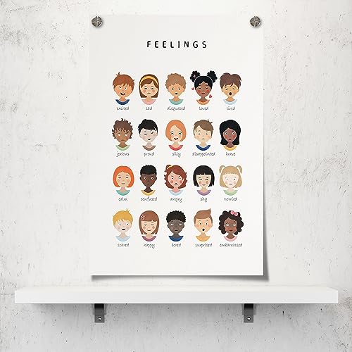 uoyien Feelings Chart And Emotions Poster For kids Mental Health Awareness Canvas Wall Art Special Emotions Faces Calm Corner Prints Classroom Social Worker Office Decor 12x16in Unframed - Image 3