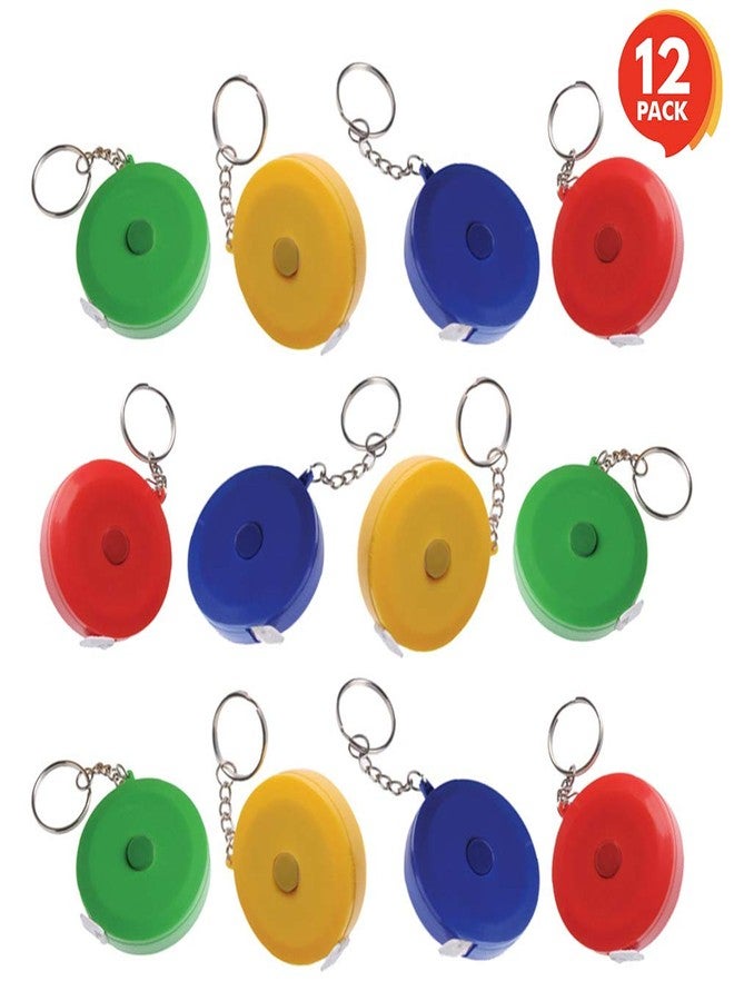 ArtCreativity Tape Measure Keychains for Kids and Adults - Set of 12 - Functional Tape Measure Key Holders - Assorted Colors - Birthday Party Favors, Goody Bag Fillers, Prize for Boys and Girls - Image 2