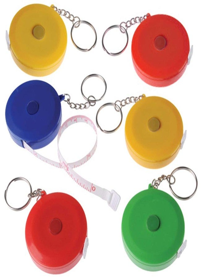 ArtCreativity Tape Measure Keychains for Kids and Adults - Set of 12 - Functional Tape Measure Key Holders - Assorted Colors - Birthday Party Favors, Goody Bag Fillers, Prize for Boys and Girls - Image 1