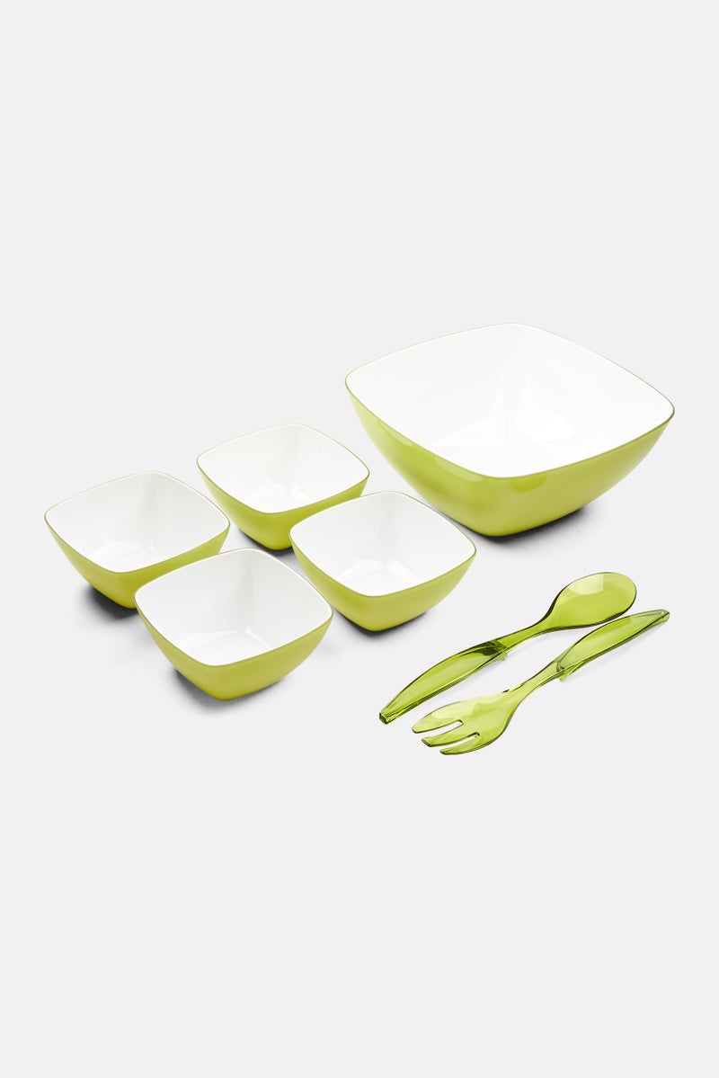 emsa طقم سلطانيات سالاد فيينا 5 قطع مع مجموعة أدوات المائدة، أخضر - Image 2