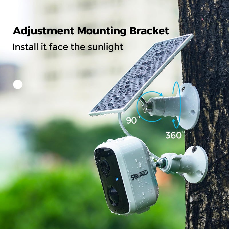 SOVMIKU Vicohome 5V Solar Panels for Security Cameras for Bird Feeder 23% Energy Conversion Rate,9.8Ft Cable, USB C & Micro-USB Compatible, Weather Resistant, 360Â° Adjustable Bracket, for Tapo Eufy Aosu .etc - Image 5