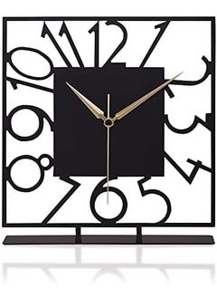 Hometrix Hometrix Battery Operated Desk Clock Modern Metal Desk Clock Reloj de Escritorio para Oficina Pequea y Tranquila Junto a La Cama Desk Metal Clock Black 20 CM  - Image 1