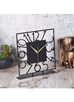 Hometrix Hometrix Battery Operated Desk Clock Modern Metal Desk Clock Reloj de Escritorio para Oficina Pequea y Tranquila Junto a La Cama Desk Metal Clock Black 20 CM  - Image 5