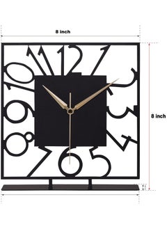 Hometrix Hometrix Battery Operated Desk Clock Modern Metal Desk Clock Reloj de Escritorio para Oficina Pequea y Tranquila Junto a La Cama Desk Metal Clock Black 20 CM  - Image 2
