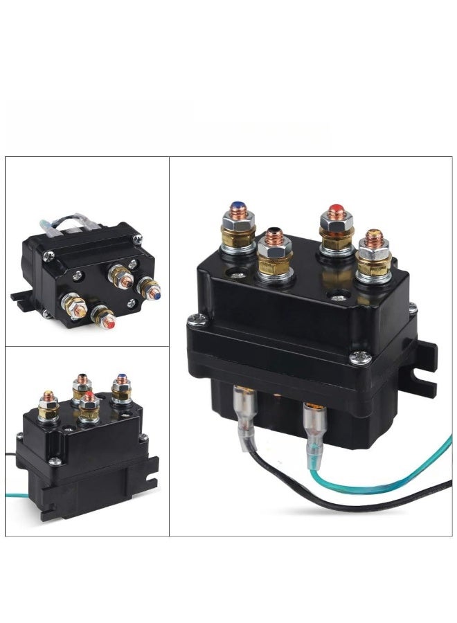 12V 250A Winch Solenoid Relay Contactor Truck for ATV UTV 2000-5000lbs with  Contactor Winch Rocker Thumb Switch Kit and 6 Protecting Caps - Image 4