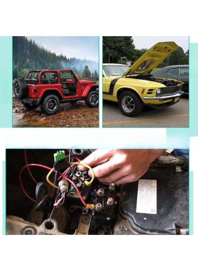 12V 250A Winch Solenoid Relay Contactor Truck for ATV UTV 2000-5000lbs with  Contactor Winch Rocker Thumb Switch Kit and 6 Protecting Caps - Image 5