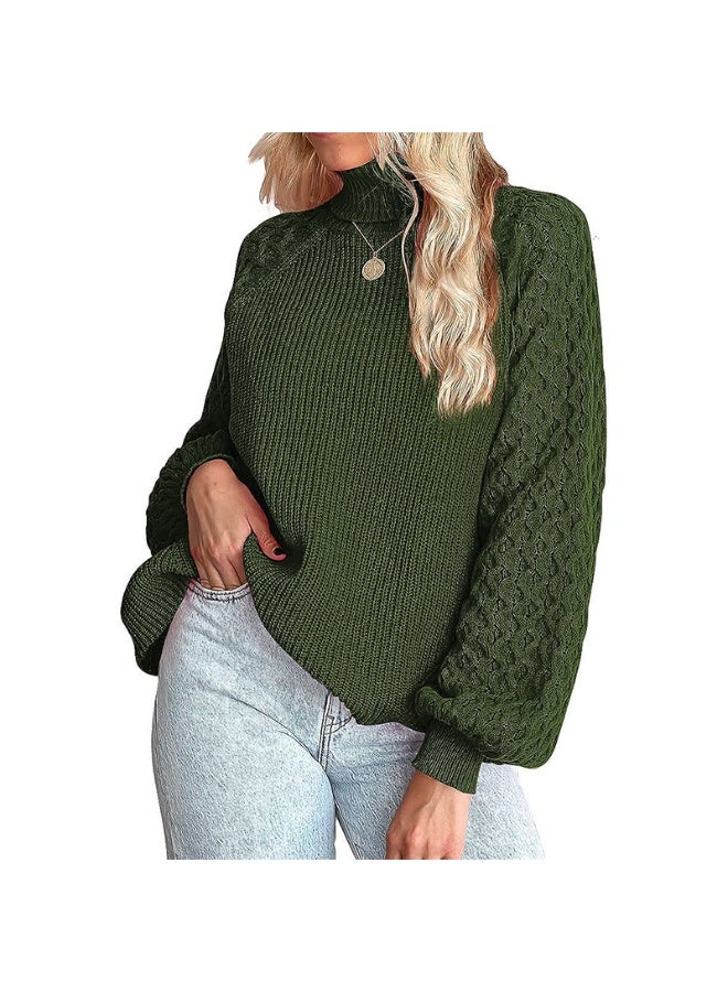 NIBEMINENT Women's Sweater European And American Fashion Women's Knitted Jumper Solid Color Twisted Turtleneck Sweater - Image 1
