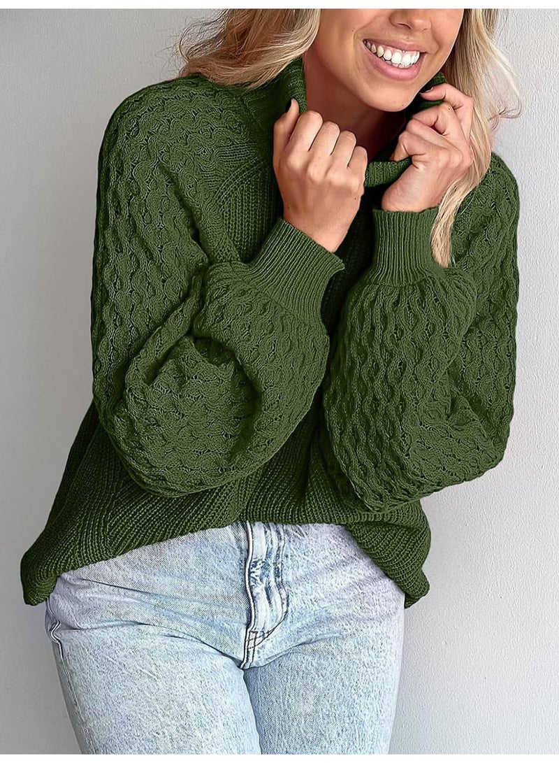 NIBEMINENT Women's Sweater European And American Fashion Women's Knitted Jumper Solid Color Twisted Turtleneck Sweater - Image 3